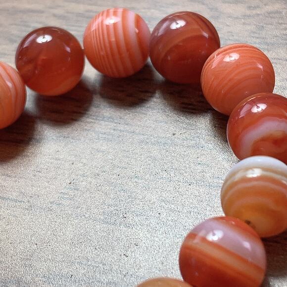 Signed Jay King DTR Agate Gemstone Pendant Necklace Orange White Sterling Silver - Picture 14 of 16